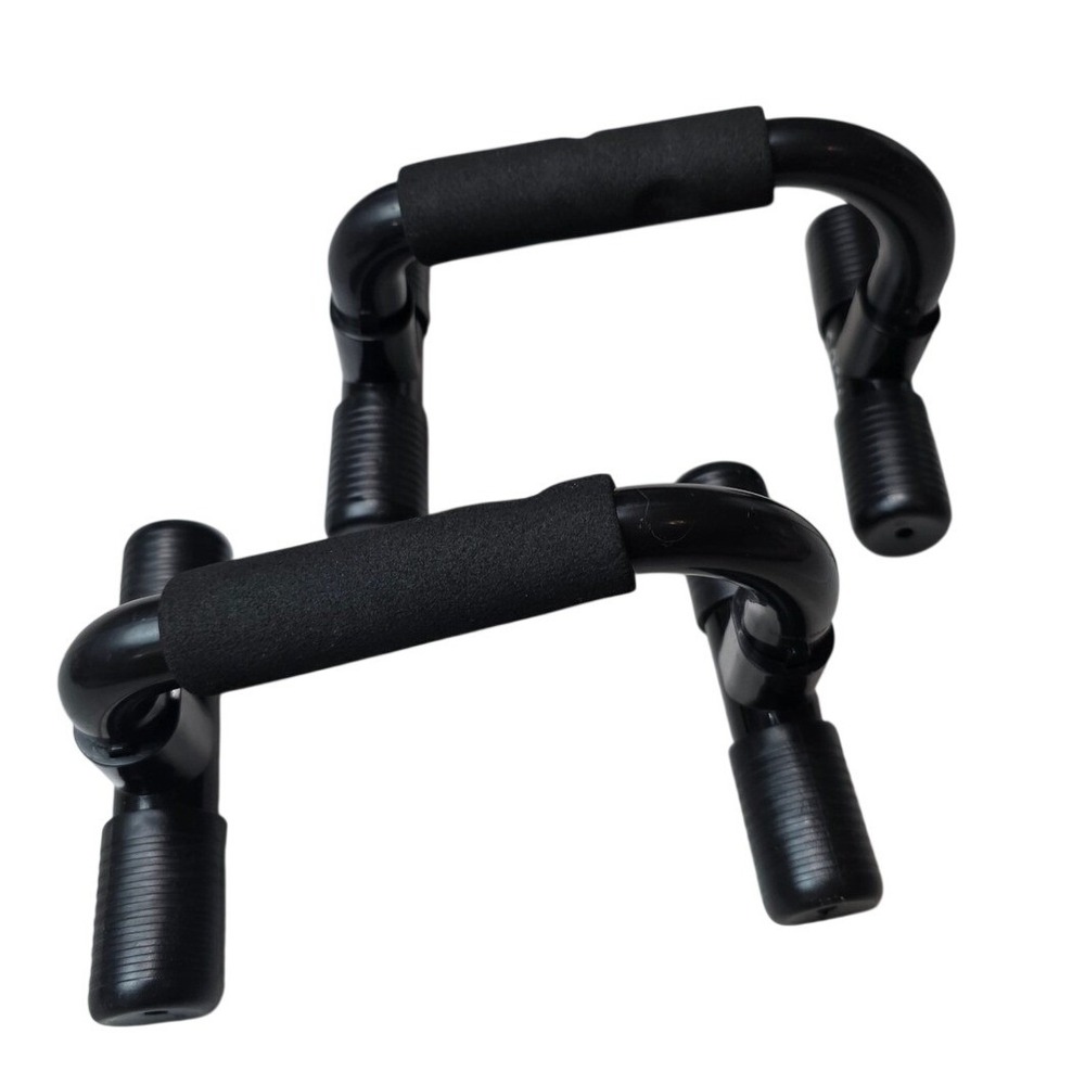 Black Push Up Bars Pair Foam Grip Non-Slip Strength‎ Training Stands Home Gym E1
